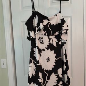Guess Floral Black and White Dress